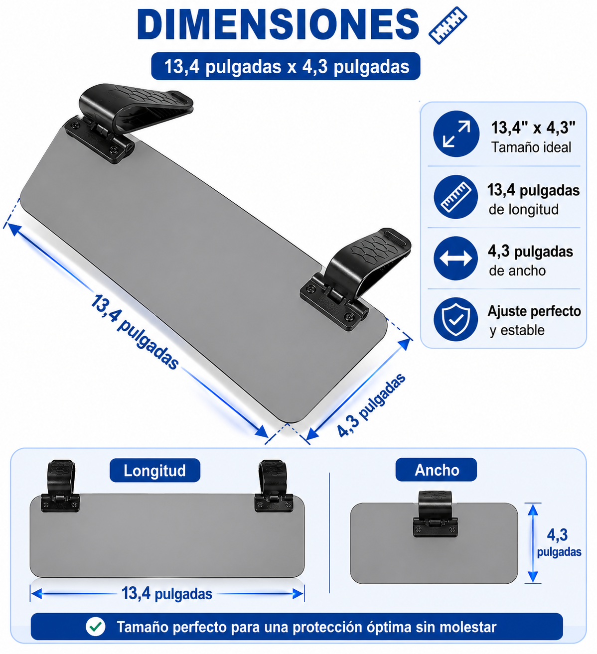 Visor Extensible Anti-Reflejos